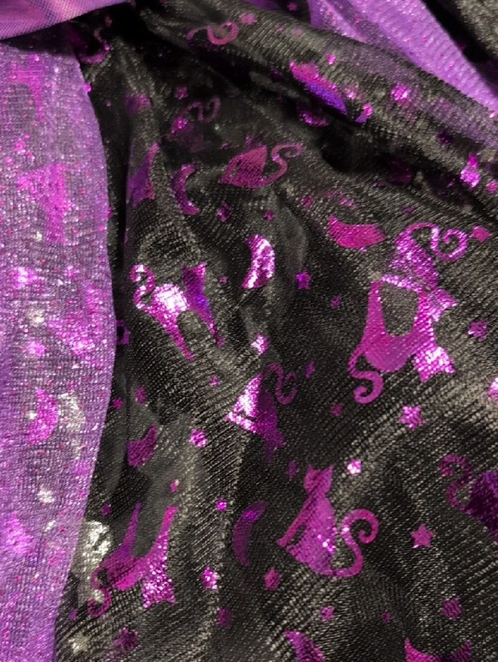 Spirit Girls Black and Purple Sparkle Witch Costume Dress - Picture 8 of 11